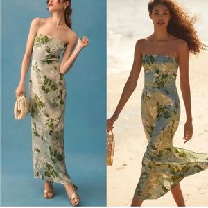 REFORMATION Frankie Silk Dress - Tea garden